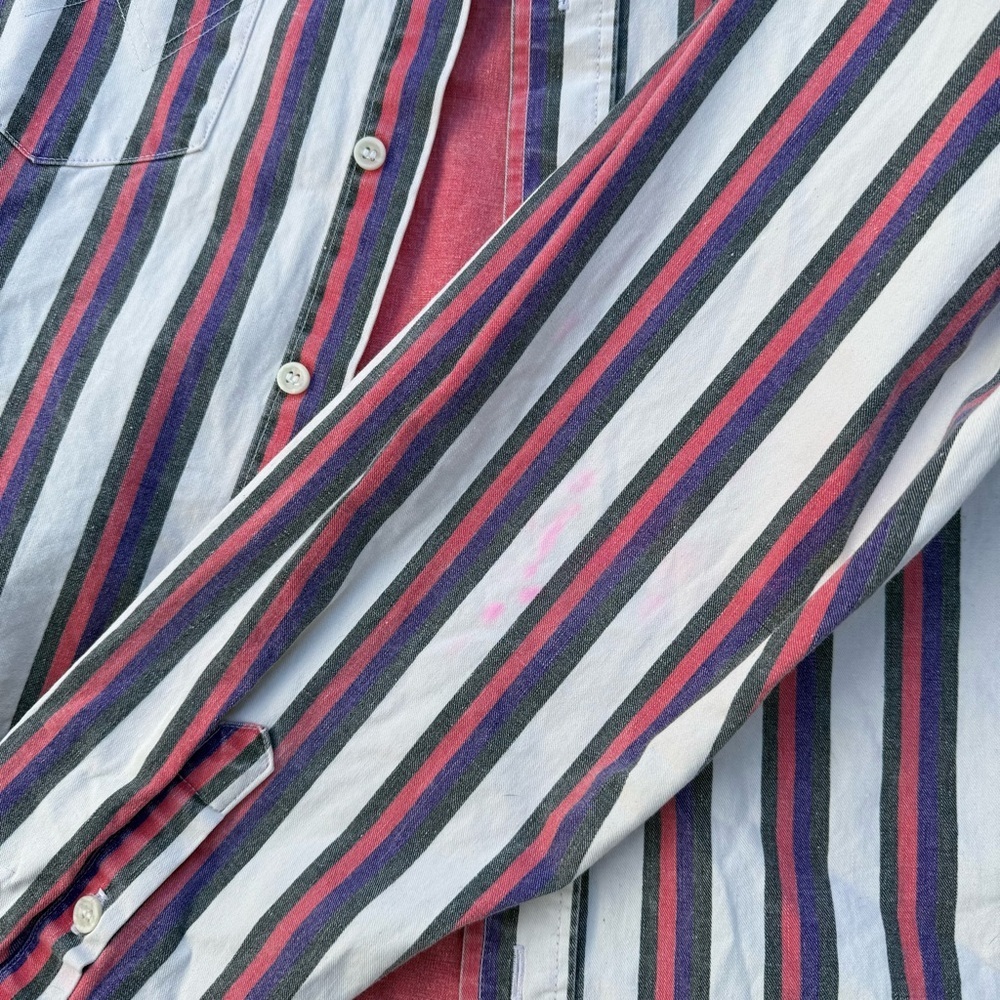 Wrangler Men's Brushpopper Striped Shirt - Pink Purple, White Western vintage XL - Picture 4 of 7